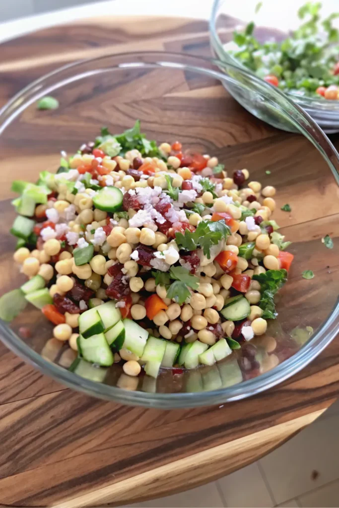 Vegan dense bean salad