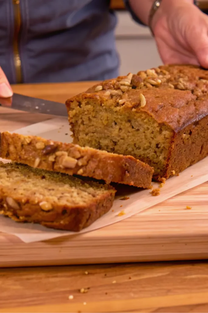 Close-up of vegan apple bread.