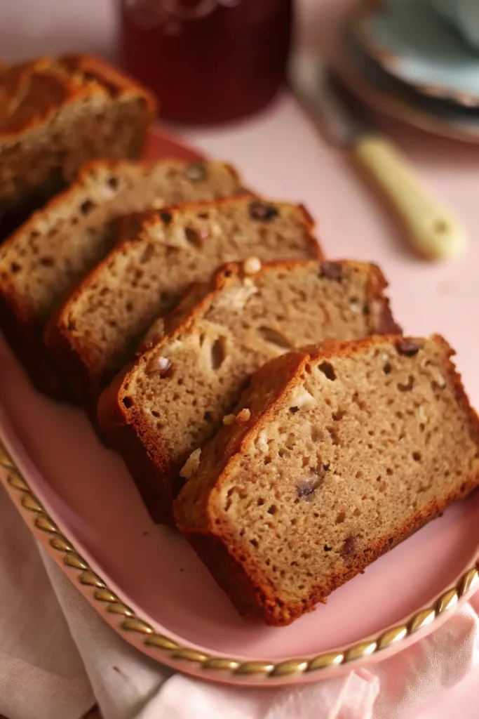 Vegan apple bread slices