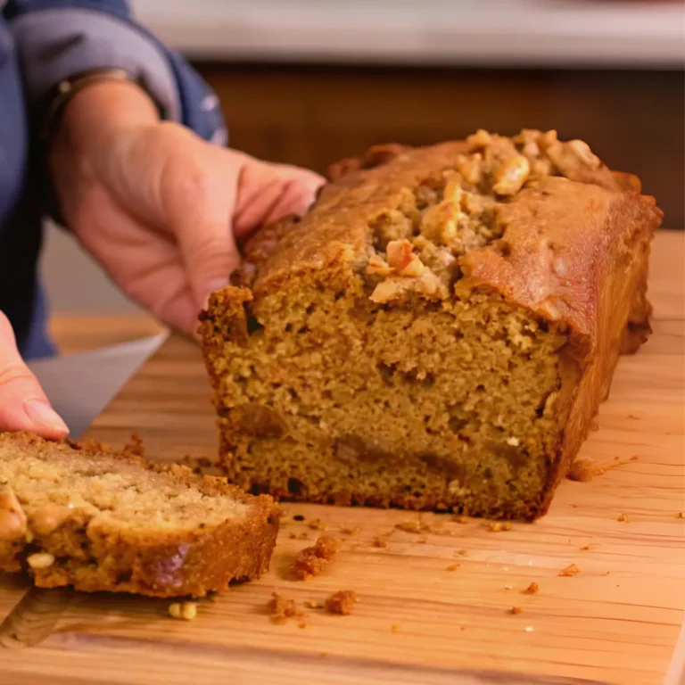 Close-up of vegan apple bread.